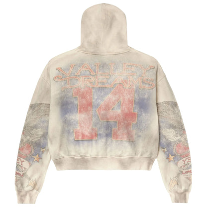 Vale Forever Nostalgia Zip-Up Hoodie Tattered Cream