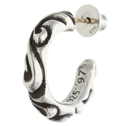 Chrome Hearts Scroll Hoop Silver Earring