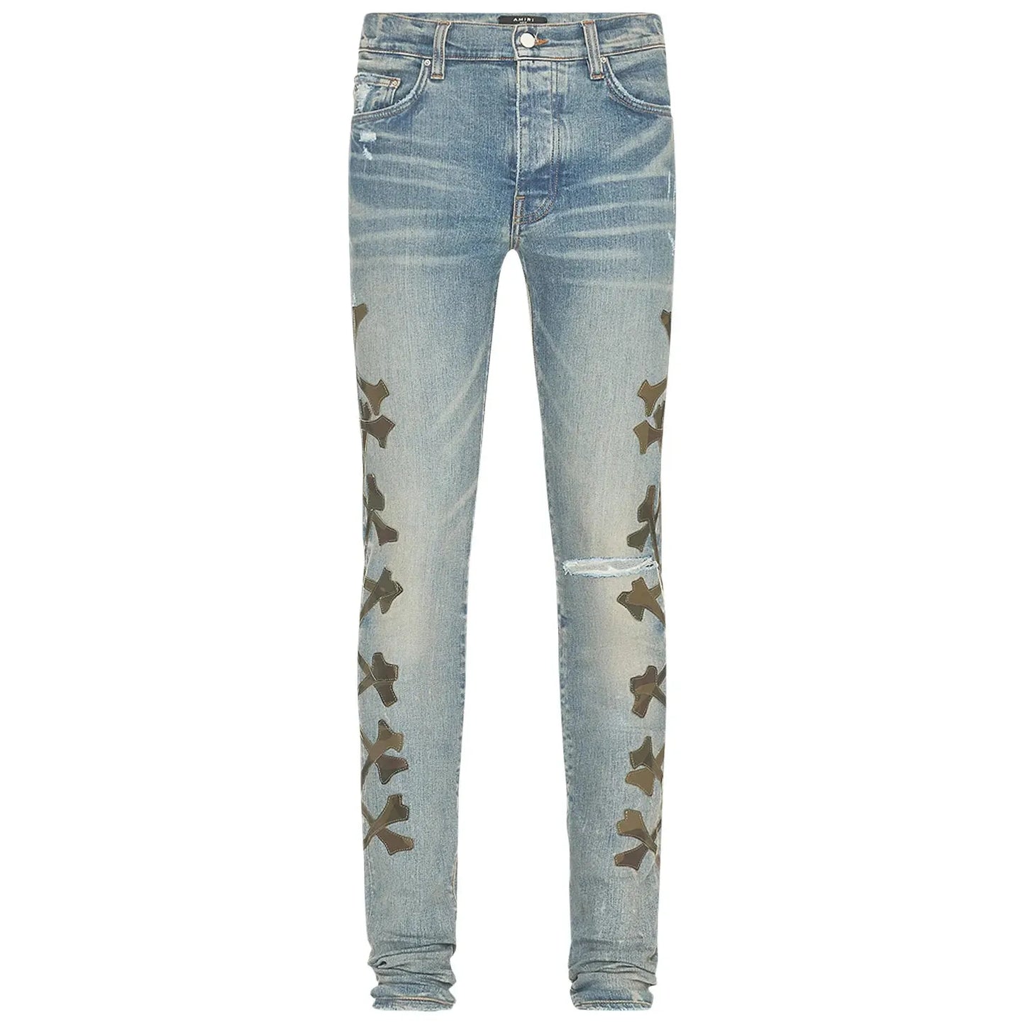 Amiri Camo Bones Jean Clay Indigo
