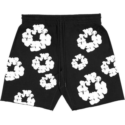 READYMADE x Denim Tears Cotton Wreath Sweatshorts Black/White