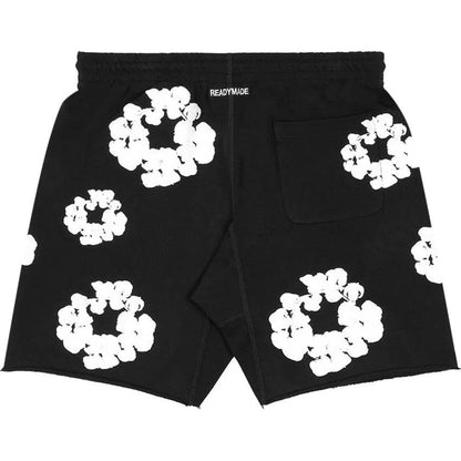 READYMADE x Denim Tears Cotton Wreath Sweatshorts Black/White