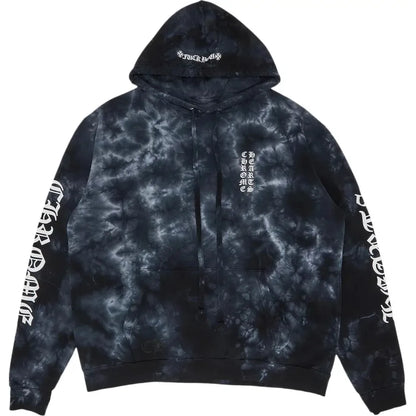 Chrome Hearts Horseshoe Tie Dye Hoodie Black/White