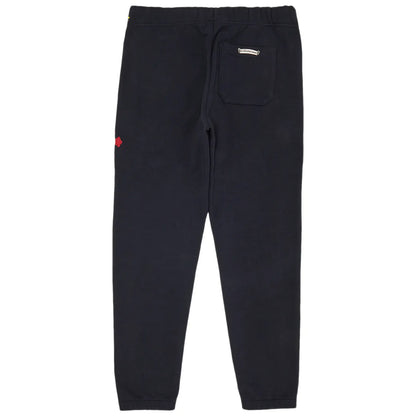 Chrome Hearts Paper Jam Leather Triple Cross Sweatpants Navy