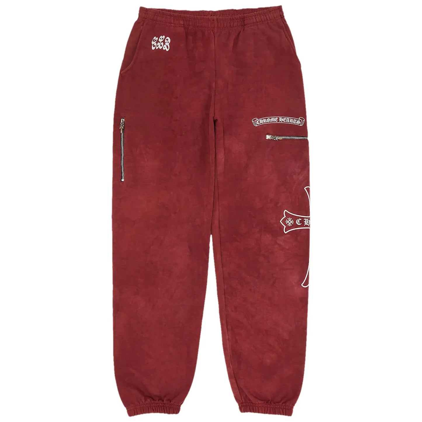 Chrome Hearts x Drake Certified Chrome Hand Dyed Sweatpants Washed Red