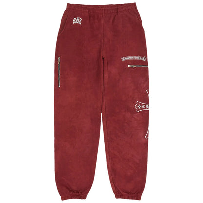 Chrome Hearts x Drake Certified Chrome Hand Dyed Sweatpants Washed Red