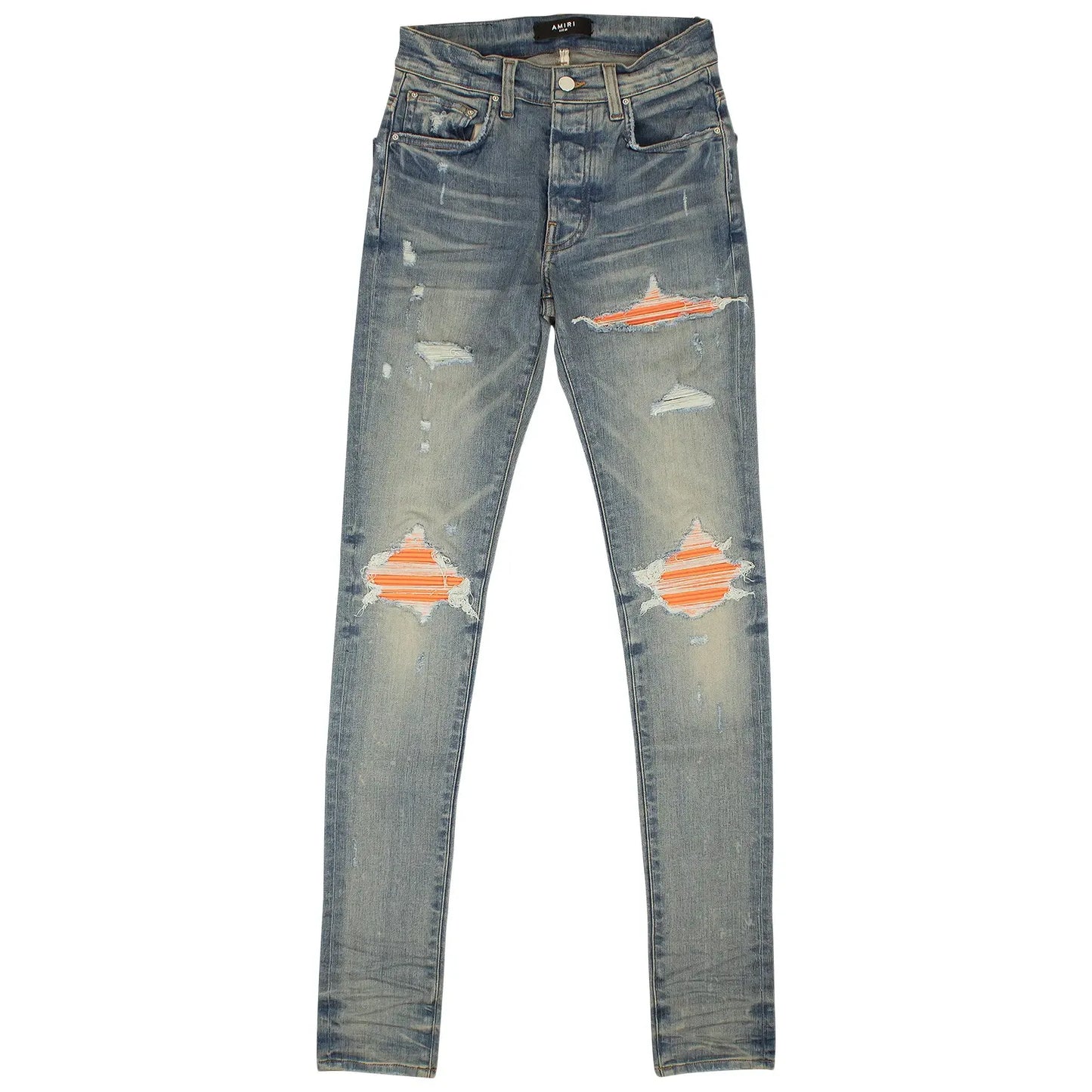 Amiri MX1 Ultrasuede Jean Clay Indigo/Orange