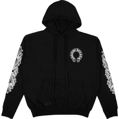 Chrome Hearts Horseshoe Floral Hoodie Black