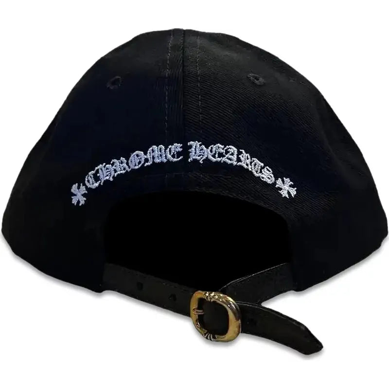 Chrome Hearts Matty Boy Chomper Leather Strapback Hat Black