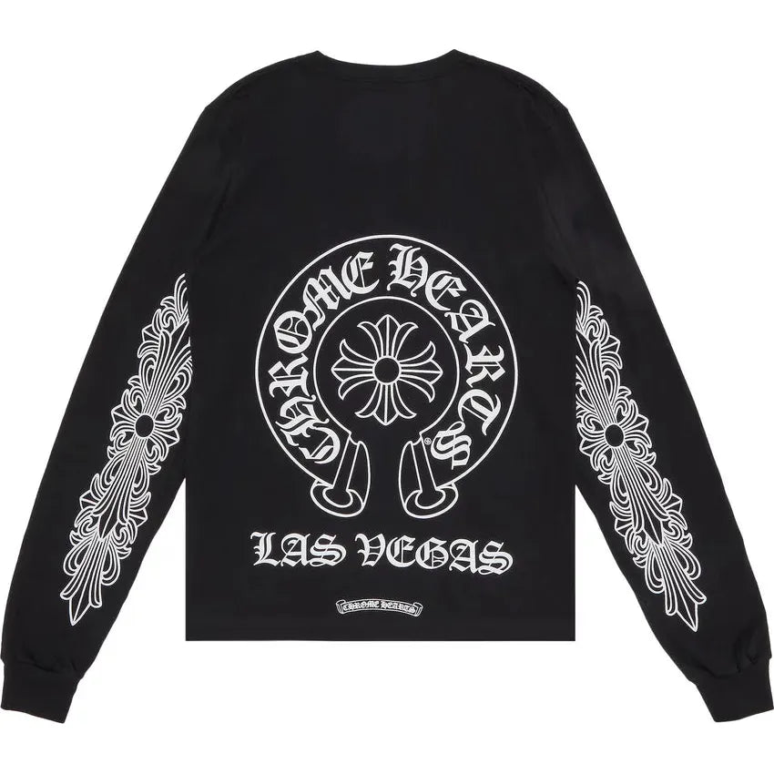 Chrome Hearts Horseshoe Floral Las Vegas Exclusive L/S T-Shirt Black