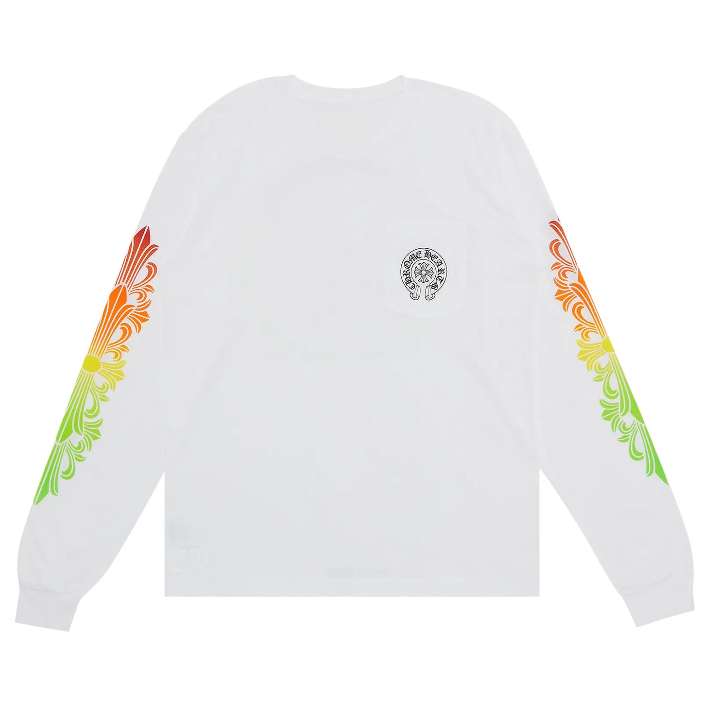 Chrome Hearts Floral Sleeve Gradient L/S T-Shirt White