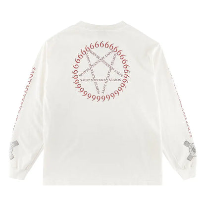 Saint Michael Eyeball Long-Sleeve Tee White