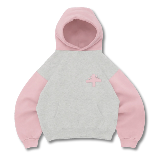 Vertabrae Two Tone Hoodie Pink