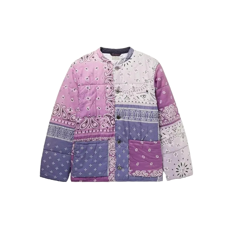 Kapital Quilted Patchwork Bandana Jacket Purple