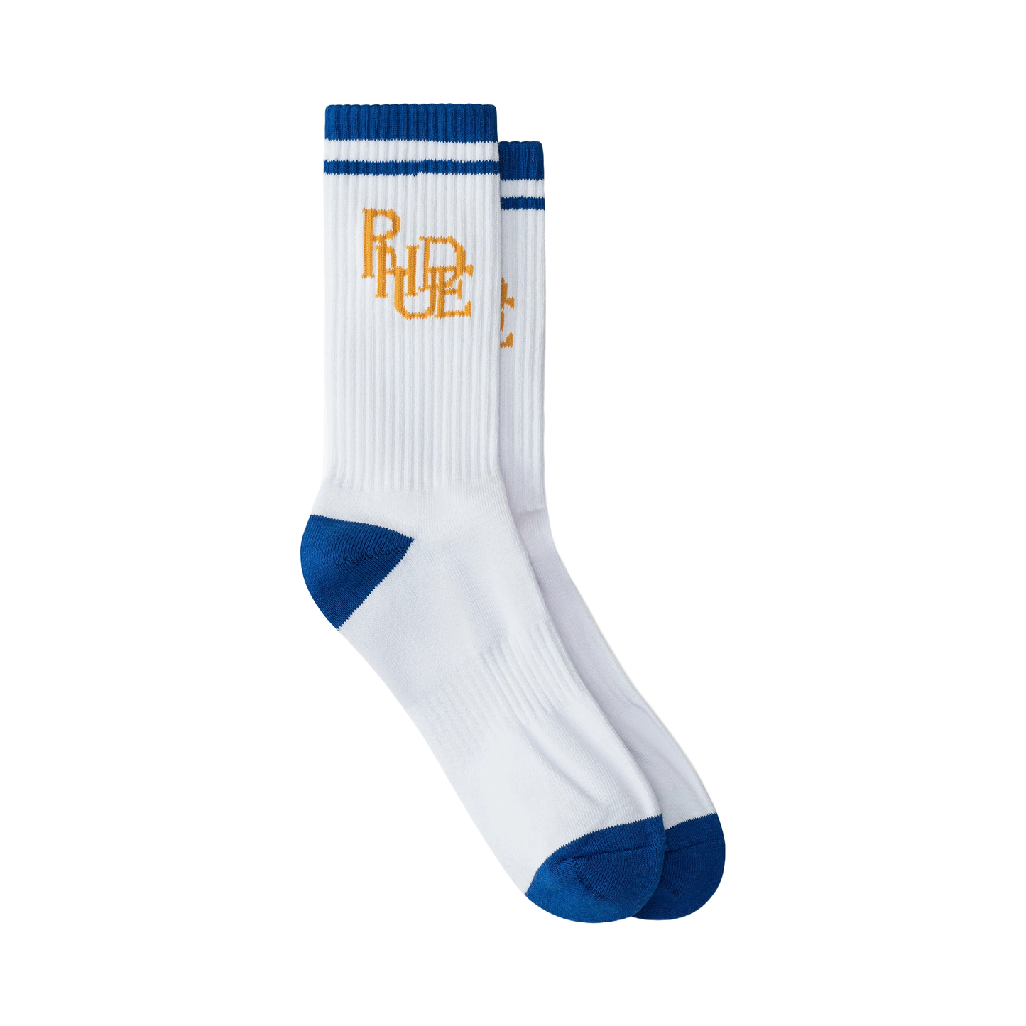 Rhude Scribble Logo Socks White/Blue/Yellow