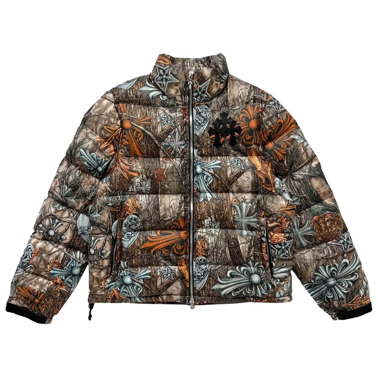 Chrome Hearts x Nike x NOCTA Leather Cross Patch Multi Logo Puffer Jacket Camo