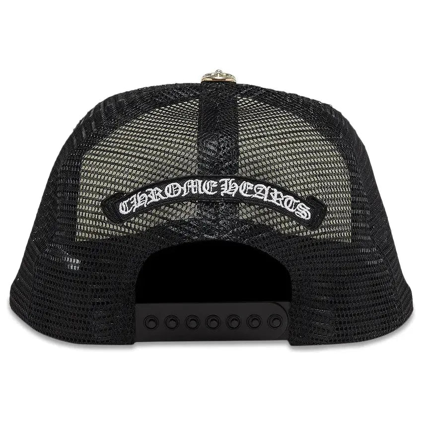 Chrome Hearts Camo Triple Cross Trucker Hat Black/White