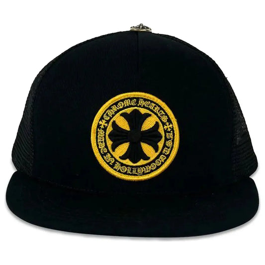 Chrome Hearts Plus Cross Seal Stamp Trucker Hat Black