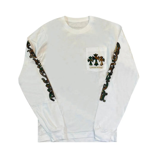 Chrome Hearts Triple Cross Horseshoe L/S T-Shirt White/Camo