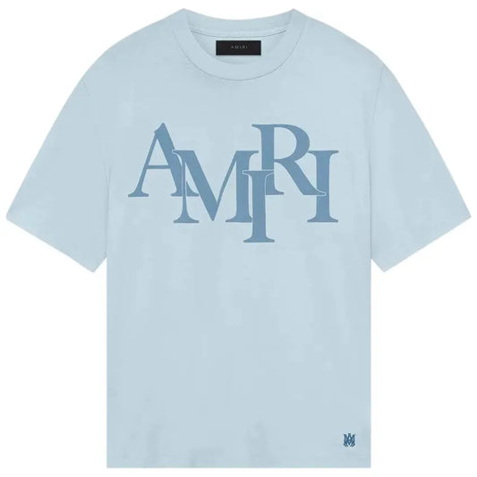 Amiri Staggered Tee Cerulean