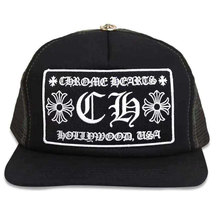 Chrome Hearts CH Hollywood Trucker Hat Black/Camo