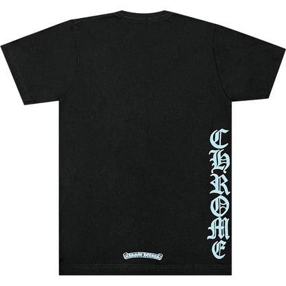 Chrome Hearts Neck Script Logo T-Shirt Black/Light Blue