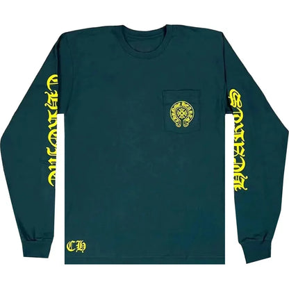 Chrome Hearts Horseshoe L/S T-Shirt Green/Yellow