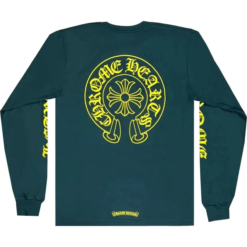 Chrome Hearts Horseshoe L/S T-Shirt Green/Yellow