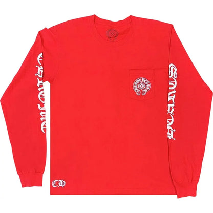 Chrome Hearts Horseshoe Scroll L/S T-Shirt Red