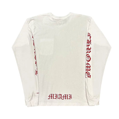 Chrome Hearts Miami Exclusive Neck Logo L/S T-Shirt White/Red