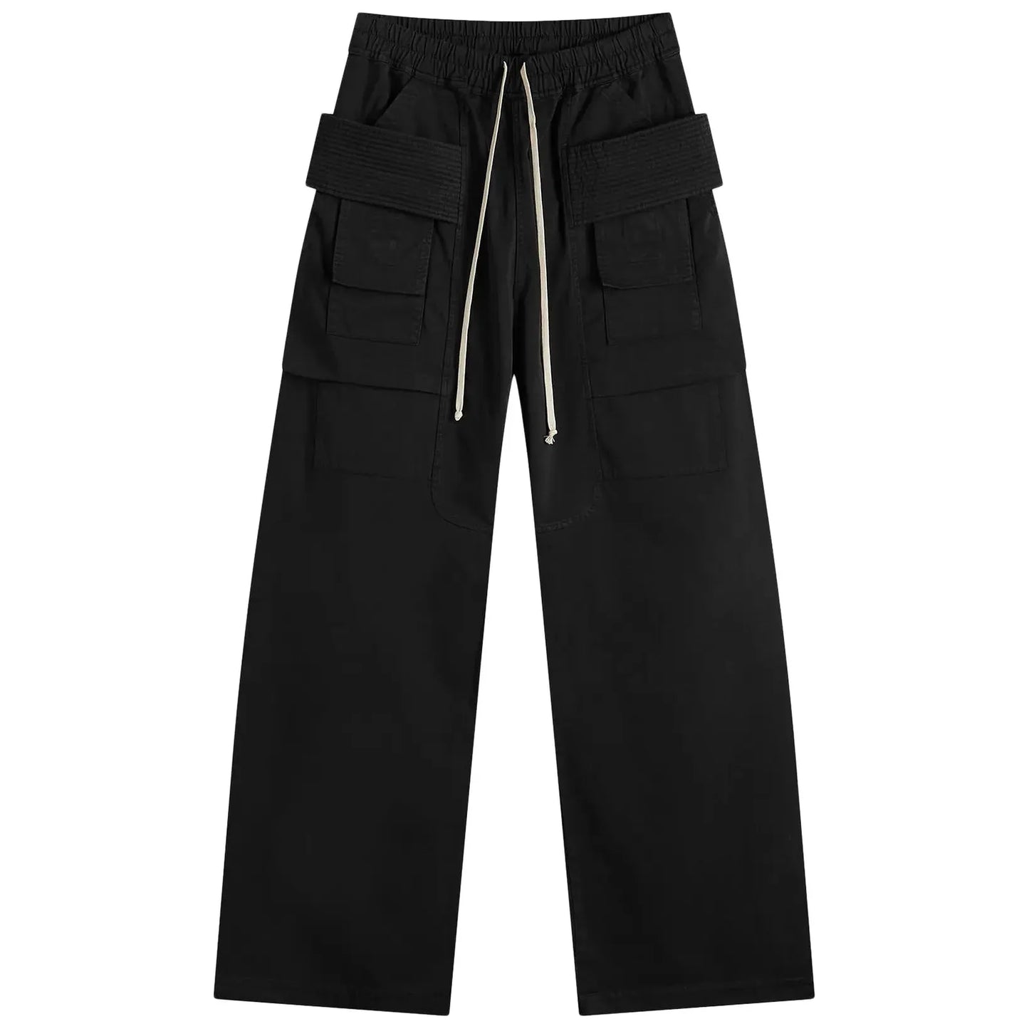 Rick Owens DRKSHDW Creatch Wide Cargo Drawstring Pants Black