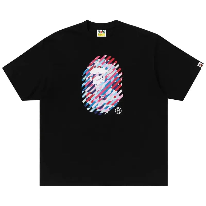 BAPE ABC Camo Illusion Ape Head Tee Black