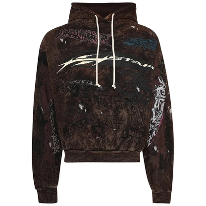 Hellstar Graffiti Hoodie Brown