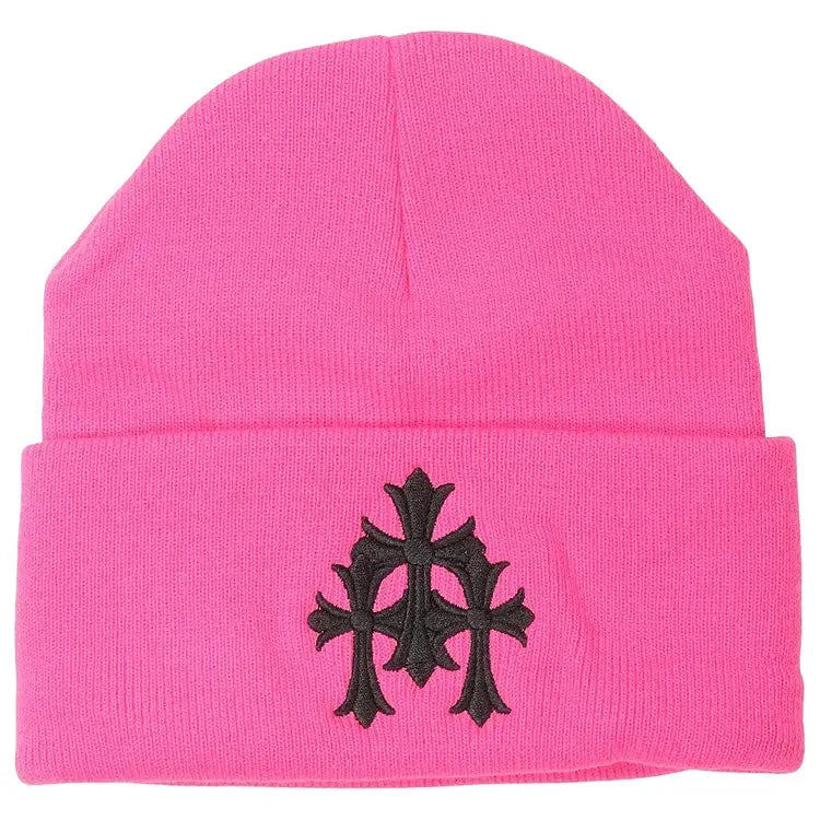 Chrome Hearts Triple Cross Beanie  Pink