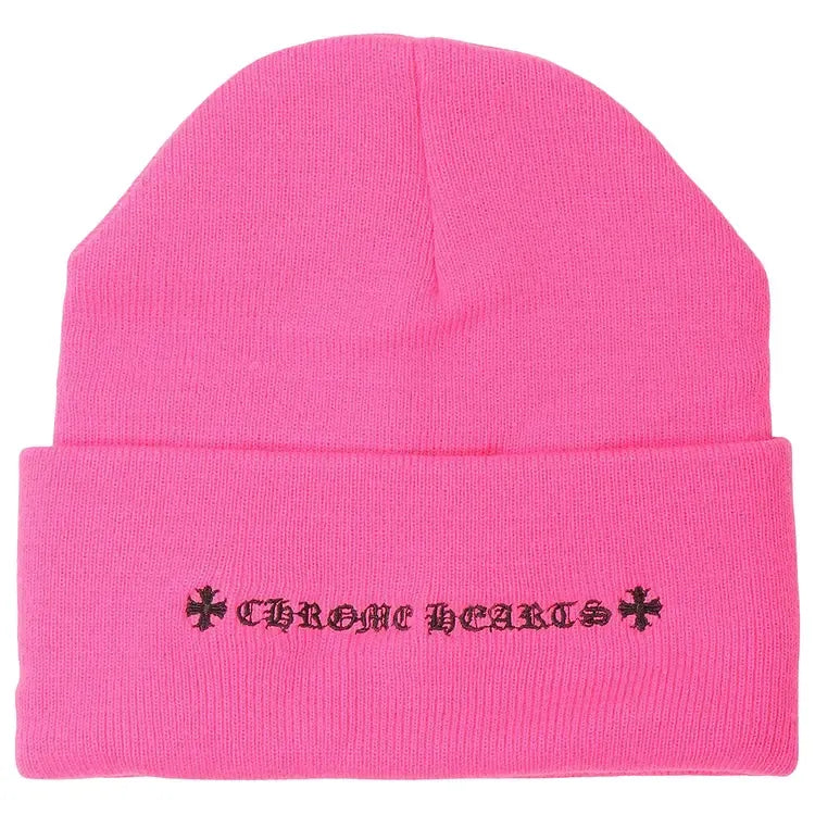 Chrome Hearts Triple Cross Beanie  Pink