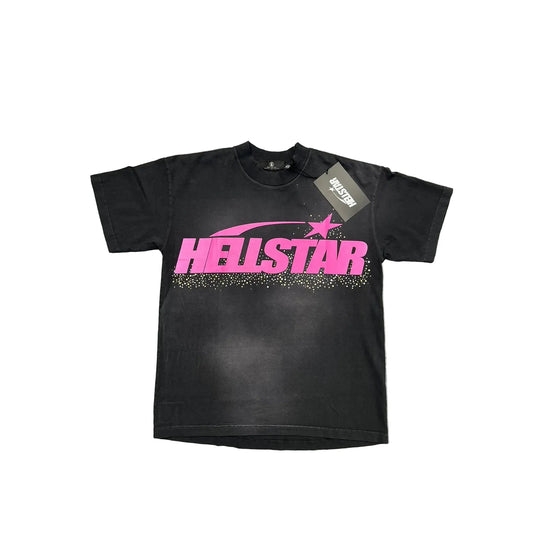 Hellstar Classic Rhinestone T-Shirt Black/Pink