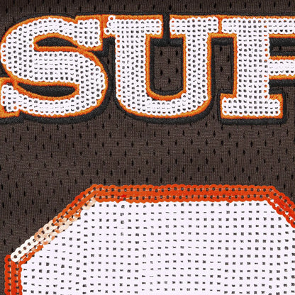 Supreme Sequin Football Jersey Brown