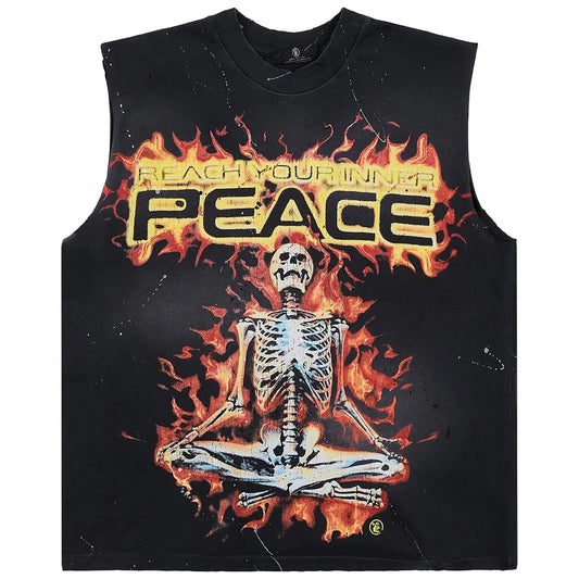 Hellstar Inner Peace Skeleton Sleeveless T-Shirt Black