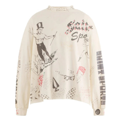 SAINT Michael Drawing L/S T-Shirt White