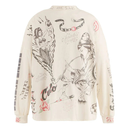 SAINT Michael Drawing L/S T-Shirt White