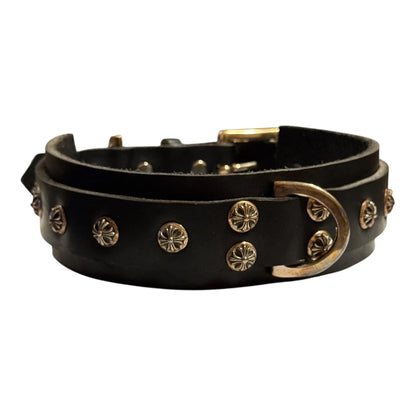 Chrome Hearts Studded Leather Dog Collar Black
