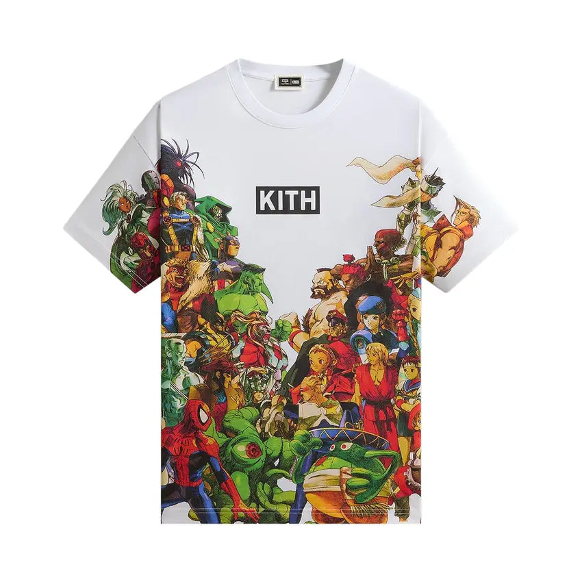 Kith x Marvel vs. Capcom New Age of Heroes All-Over Printed Tee White