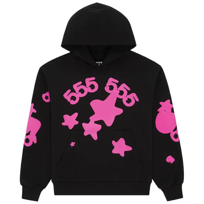 Sp5der Beluga Angel Number Hoodie Black