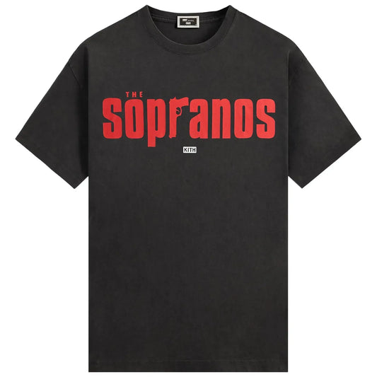 Kith for The Sopranos Main Logo Vintage Tee Black