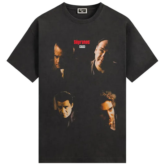 Kith for The Sopranos Characters Vignette Vintage Tee Black