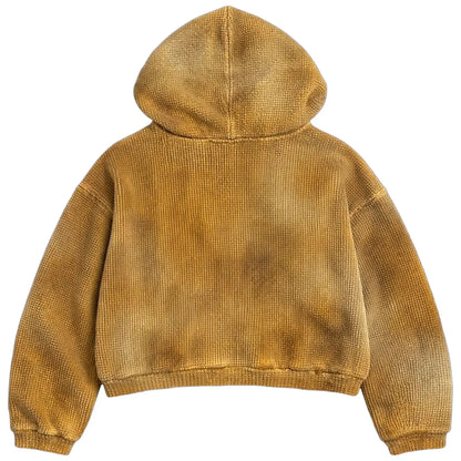 GV Gallery Raspberry Waffle Thermal Zip Up Mustard