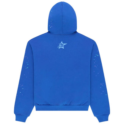 Sp5der Rhinestone Punk V2 Hoodie Blue