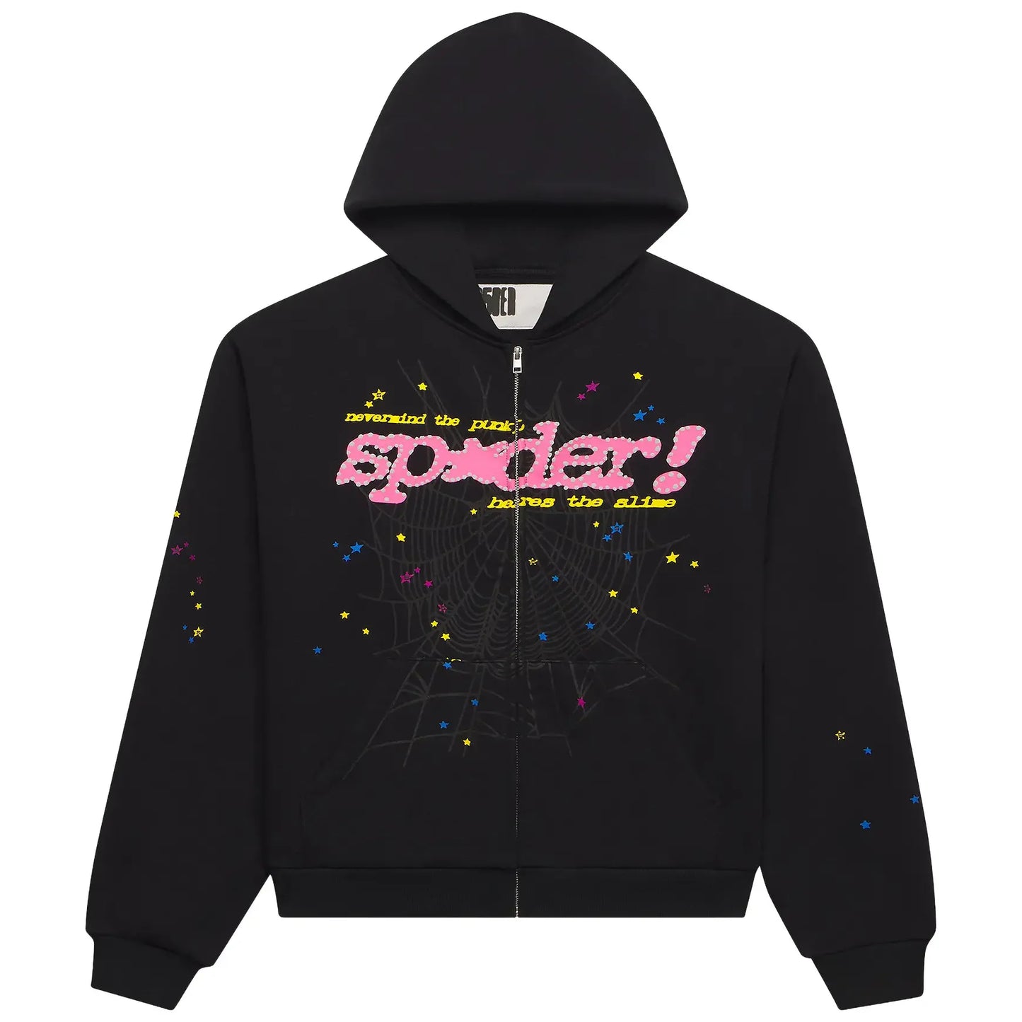 Sp5der Punk V2 Zip Up Black