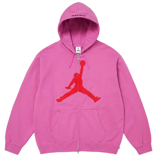 Supreme®/Jordan® Zip Up Hooded Sweatshirt Pink