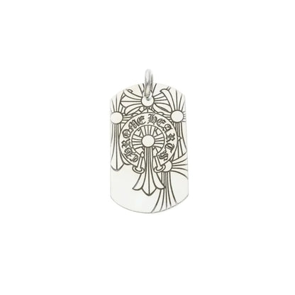 Chrome Hearts God Bless The World Dog Tag Pendant
