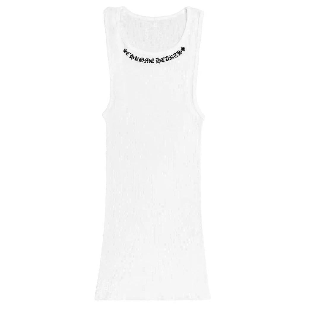 Chrome Hearts Neck Logo Rib Tank White